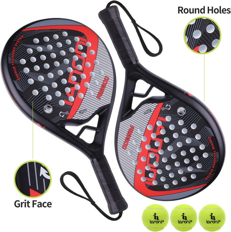 ianoni Padel Racket Carbon Fiber Surface with EVA Memory Flex Foam Core Padel Tennis Racquets Paddle Tennis Racket - Image 3